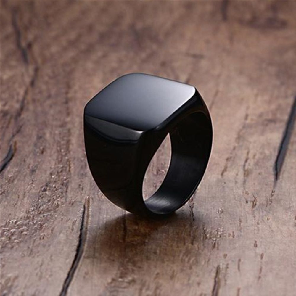 1pcs Hot Fashion Natural Black Big Rings Women Men Glossy Face Finger Ring for Women Men Jewelry Dropshipping A-950