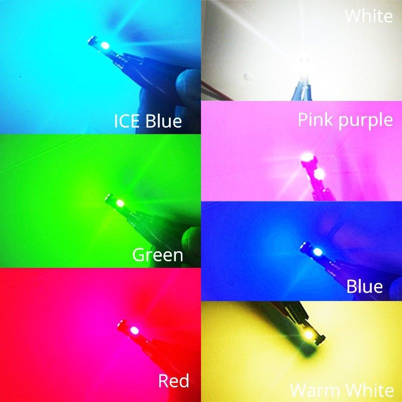 10Pcs T5 Led Bulb W3W W1.2W Led Canbus Car Interior Lights Dashboard Warming Indicator Wedge Auto Instrument Lamp 12V C-551