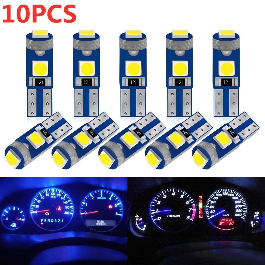 10Pcs T5 Led Bulb W3W W1.2W Led Canbus Car Interior Lights Dashboard Warming Indicator Wedge Auto Instrument Lamp 12V C-551