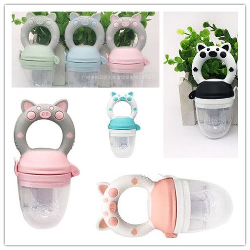 Silicone Baby Pacifier Feeder Cartoon Animal Infant Nipple Holder Newborn Fruit pacifier  Silicona  nipple bit
