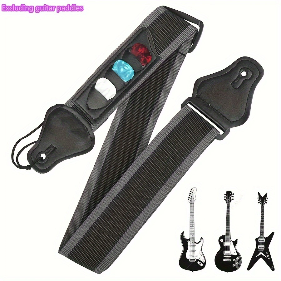 Adjustable Electric Guitar Strap With  Holders Pu Leather Ends Acoustic Guitar Bass Strap Belt Accessories E-965