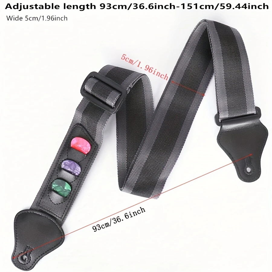 Adjustable Electric Guitar Strap With  Holders Pu Leather Ends Acoustic Guitar Bass Strap Belt Accessories E-965