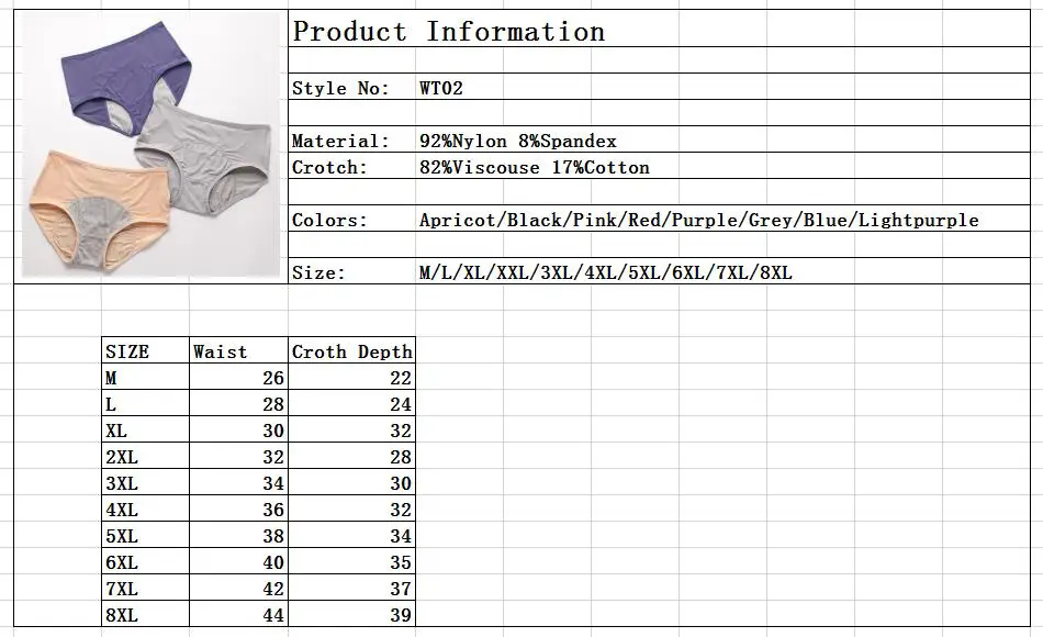 Menstrual Panties Women Sexy Pants Leak Proof Incontinence Underwear Period Proof Briefs High Waist Warm Female & FZ-362