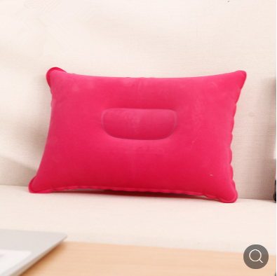 1pcs 34x22cm Portable Pillow Travel Air Cushion Inflatable Double Sided Flocking Cushion Camp Beach Car Plane Hotel Head Rest Bed Sleep E-172