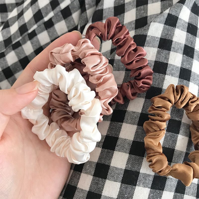 6Pcs/Set Woman Fashion Simple Scrunchies Satin Hair Ties Girls Ponytail Holders Rubber Band Elastic Hairband Hair Accessories & A-1241