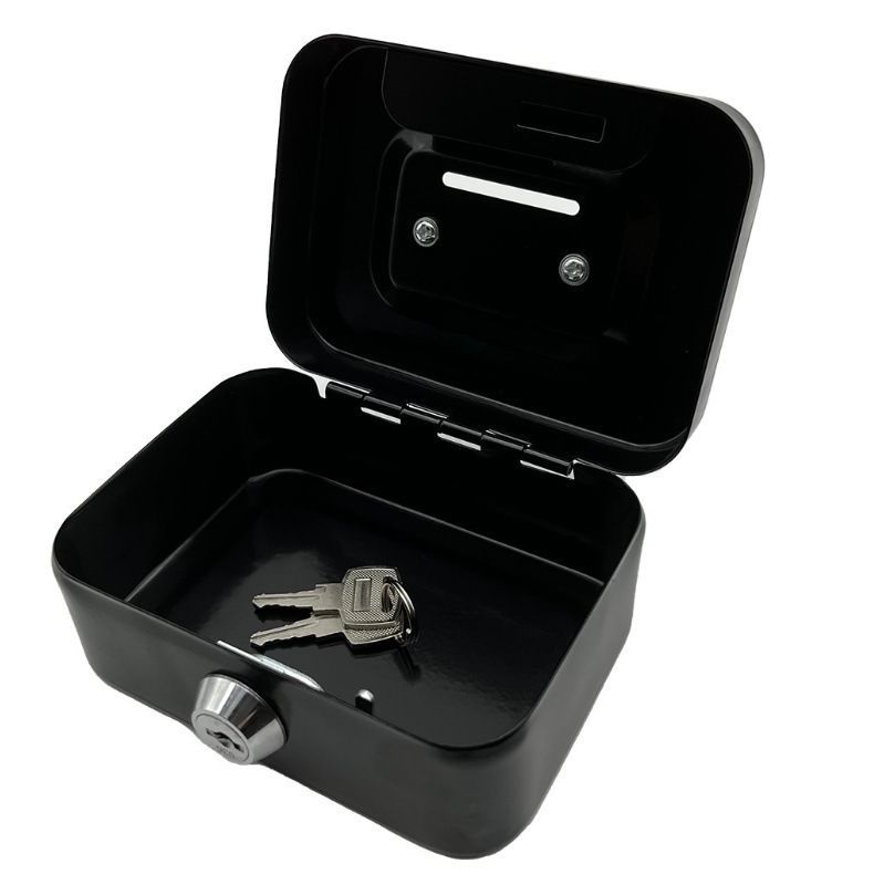 Money Safe Box Lockable Cash Box With Key,Portable Piggy Box Made Of Metal Small Security Lock Box Sturdy Coin Boxes For Kids