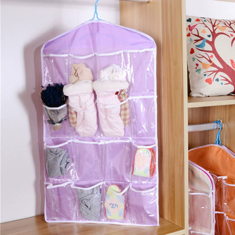 Multifunction 16 Pockets Socks Shoe Toy Underwear Sorting Storage Bag Door Wall Hanging Closet Organizer J--85