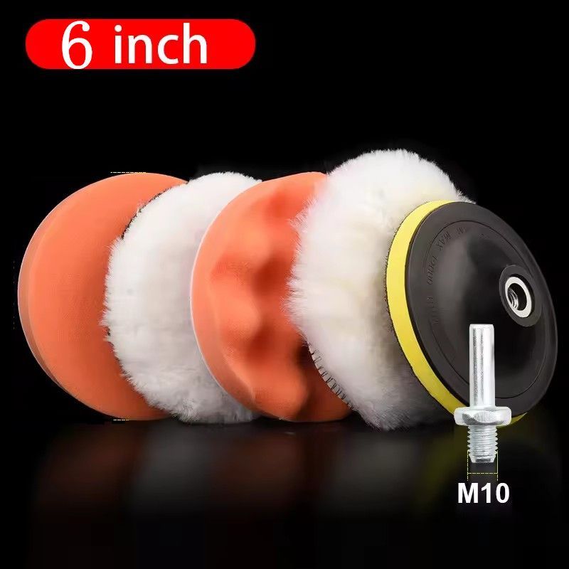6PCS /set Car Polishing Sponge Pads Kit Foam Pad Buffer Kit Polishing Machine Wax Pads 6 Inch for Removing Scratches