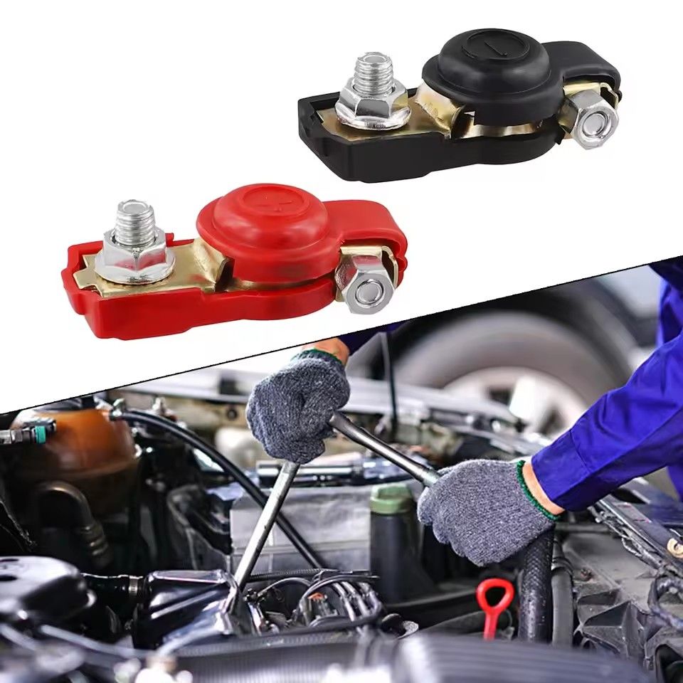 2Pcs Car Battery Terminal Wire Cable Clamp Top Quick Post Terminal Positive & Negative Electric Connector Clamps Auto Accessorie C-678