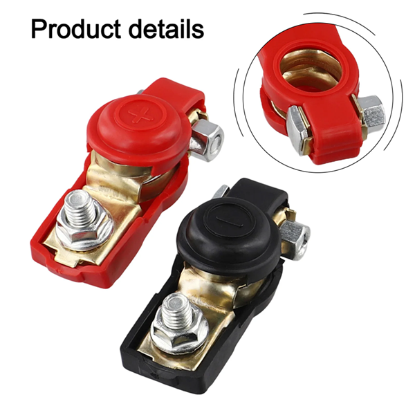 2Pcs Car Battery Terminal Wire Cable Clamp Top Quick Post Terminal Positive & Negative Electric Connector Clamps Auto Accessorie C-678