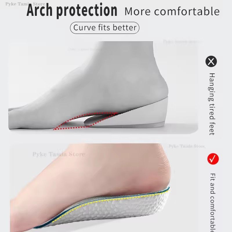 Height Increase Insoles Men Women Shoes Flat Feet Arch Support Orthopedic Insoles Sneakers Heel Lift Memory Foam Soft Shoe Pads C-204
