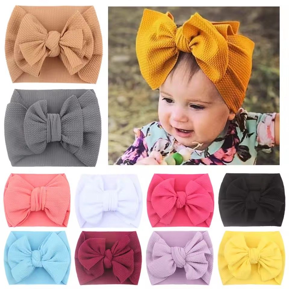 Big Baby Headband Girl Newborn Kids Children Elastics Rubber Bandage Hair Accessory Hairbands Turban Bow Clothing Photography TS40-8