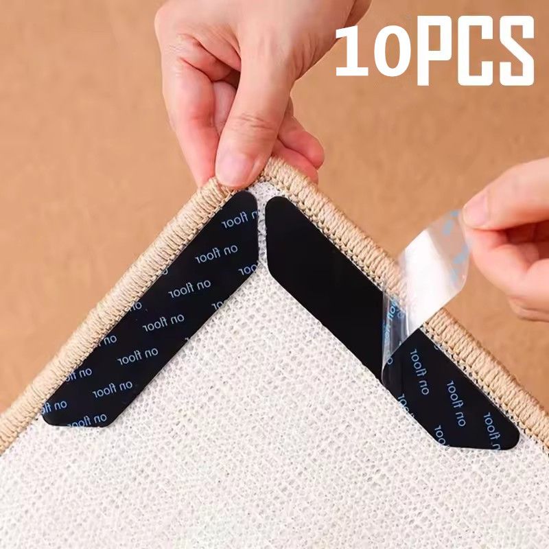 10PC Carpet Non-slip Sticker Reusable Washable Anti-slip Mat Anti Curling Rug Pads Floor Carpet Corner Clip Fixed Grippers Tape