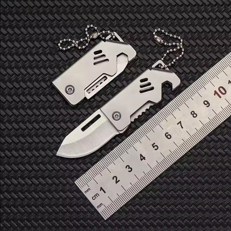 1PC Mini Folding Knife Steel Portable Camping Survival Knife Pocket Folding Knife Self-defense Keyknife Keychain Pendant C-634
