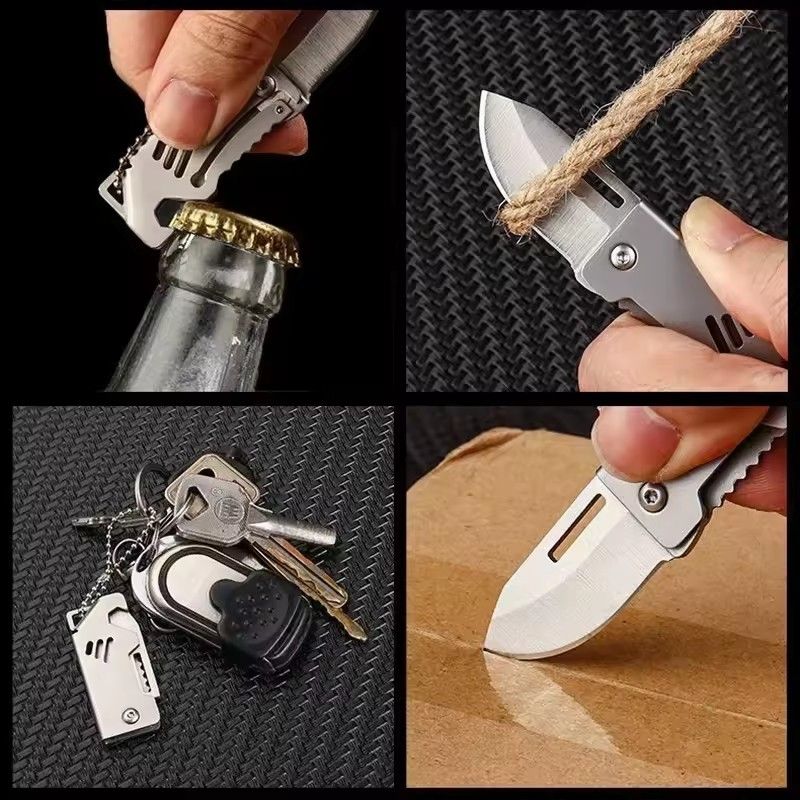 1PC Mini Folding Knife Steel Portable Camping Survival Knife Pocket Folding Knife Self-defense Keyknife Keychain Pendant C-634