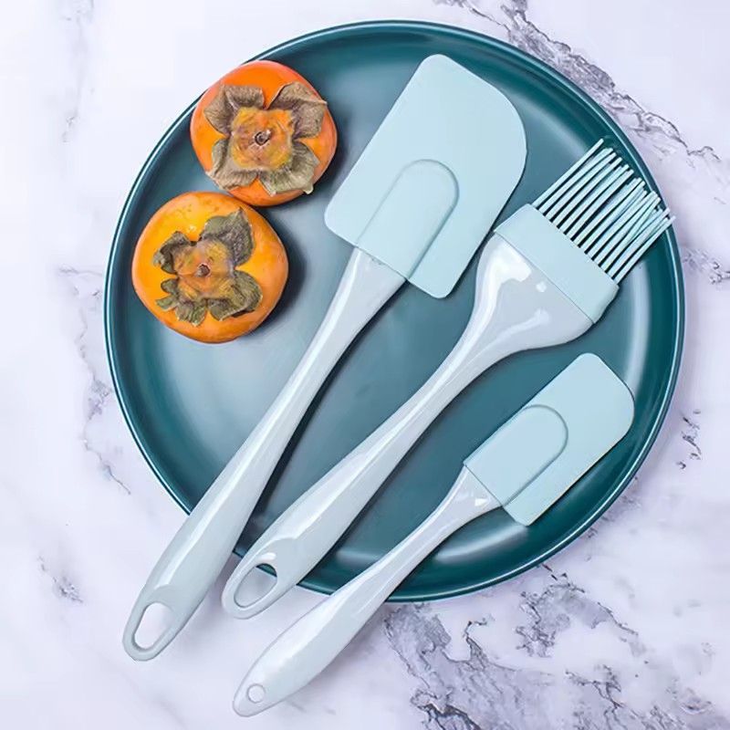 3 Non-stick Silicone Butter Spatulas Bread Cake Butter Spatula Stirring Oil Brush PP Handle Cake Spatula Kitchen Baking Tools E-676