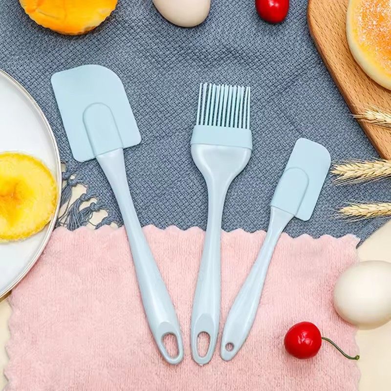 3 Non-stick Silicone Butter Spatulas Bread Cake Butter Spatula Stirring Oil Brush PP Handle Cake Spatula Kitchen Baking Tools E-676