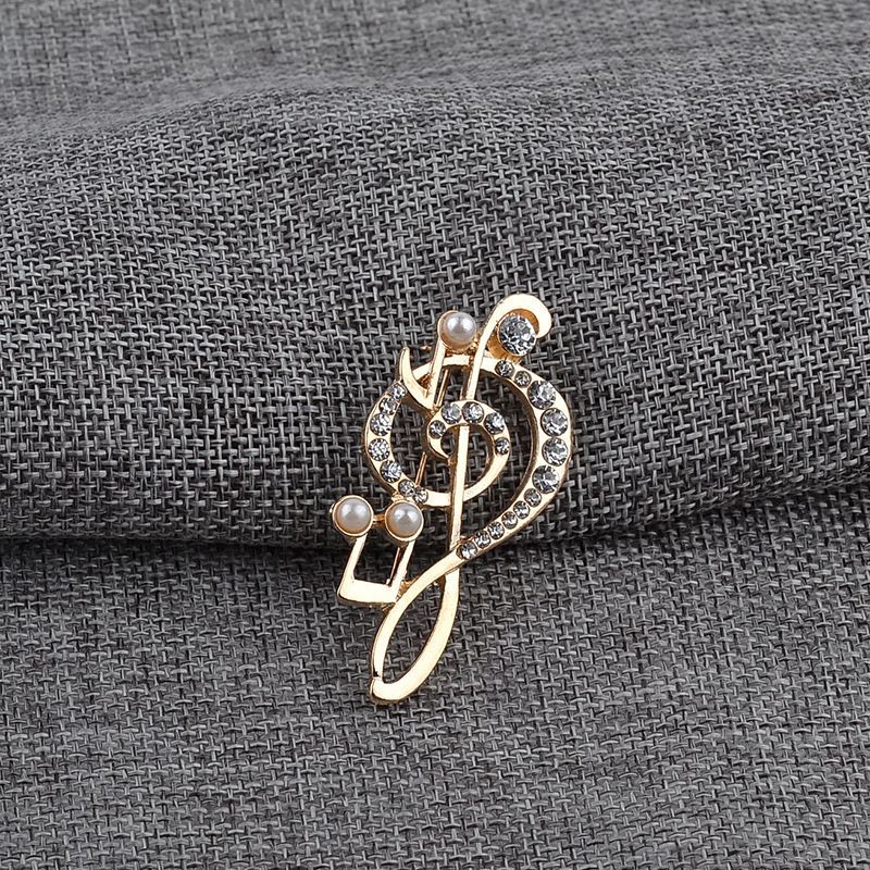 New Fashion All-match Women's Brooch Simple Small Fresh Note Diamond Brooch Beating Note Pins Coat Accessories  XZ--26