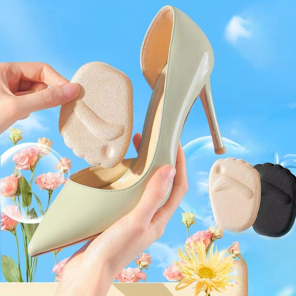 2 pairs Women High Heel Forefoot Pad for Massaging Toe Pad Shoes Insert Half Insoles Plantar Fasciitis Pain Relief Comfortable Foot Care B2-75-2
