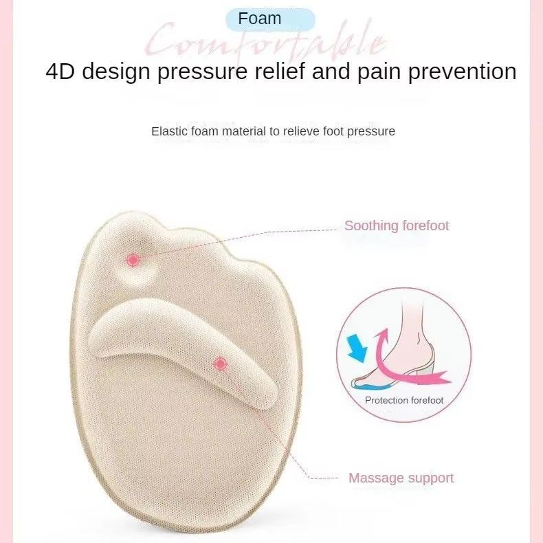 2 pairs Women High Heel Forefoot Pad for Massaging Toe Pad Shoes Insert Half Insoles Plantar Fasciitis Pain Relief Comfortable Foot Care B2-75-2