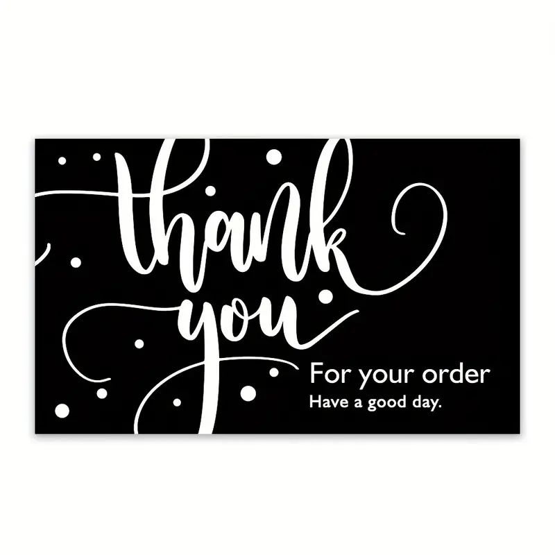 50pcs/bag Thank You Cards For Purchasing Commercial Decoration Sticker Gift Package Sticker Label Card T-101
