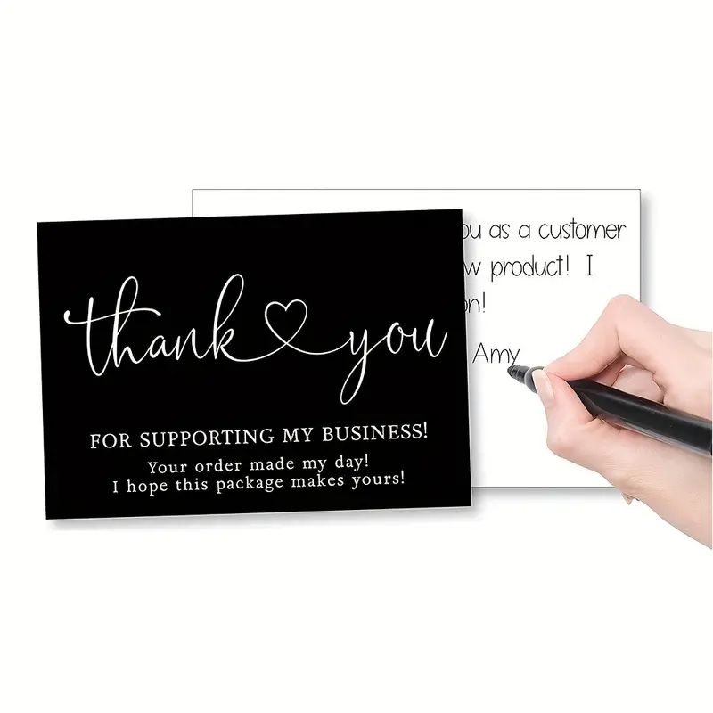 50pcs/bag Thank You Cards For Purchasing Commercial Decoration Sticker Gift Package Sticker Label Card T-101