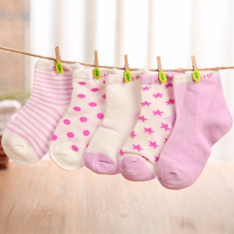 ( 10pieces/lot=5 pair ) cotton baby socks set spring/autumn winter New infant toddler floor No bone for 0-24M F3--30