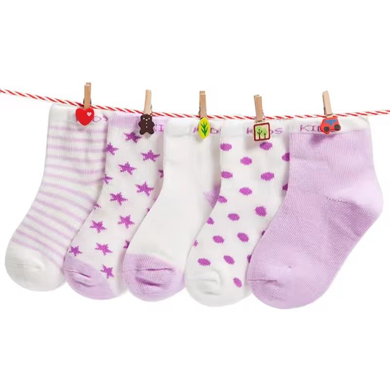 ( 10pieces/lot=5 pair ) cotton baby socks set spring/autumn winter New infant toddler floor No bone for 0-24M F3--30