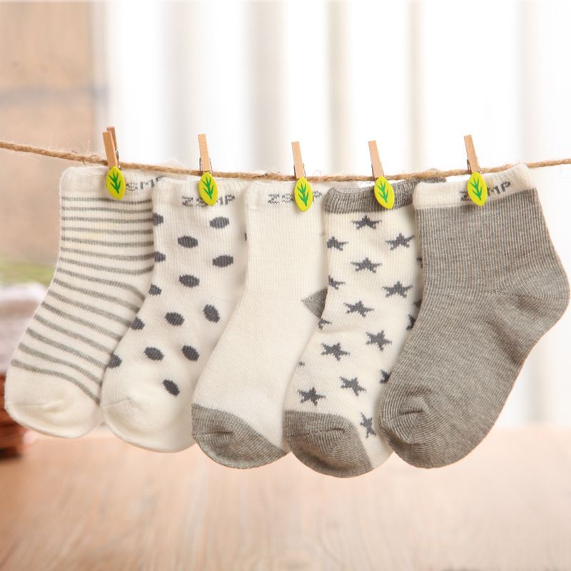 ( 10pieces/lot=5 pair ) cotton baby socks set spring/autumn winter New infant toddler floor No bone for 0-24M F3--30