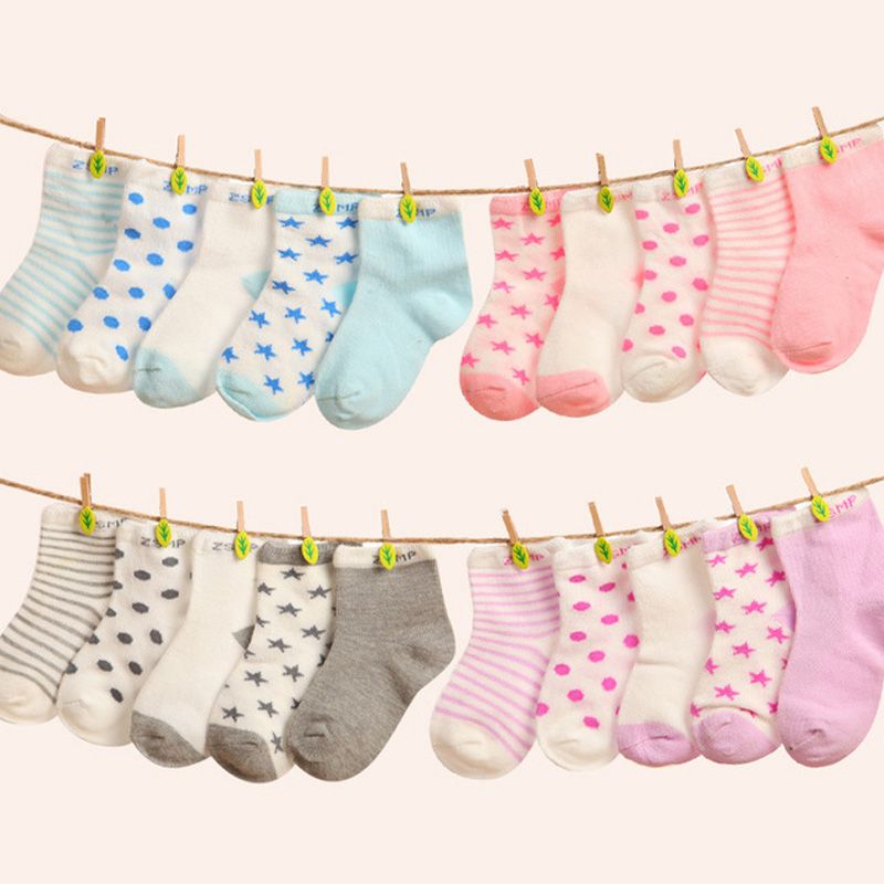 ( 10pieces/lot=5 pair ) cotton baby socks set spring/autumn winter New infant toddler floor No bone for 0-24M F3--30