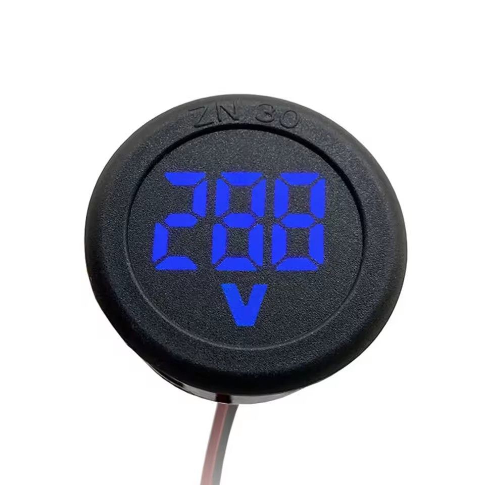 Dc 4-100v Led Digital Display Round Two-wire Voltmeter Dc Digital  Car Voltage Current Meter Volt Detector Tester Monitor Pane C-350