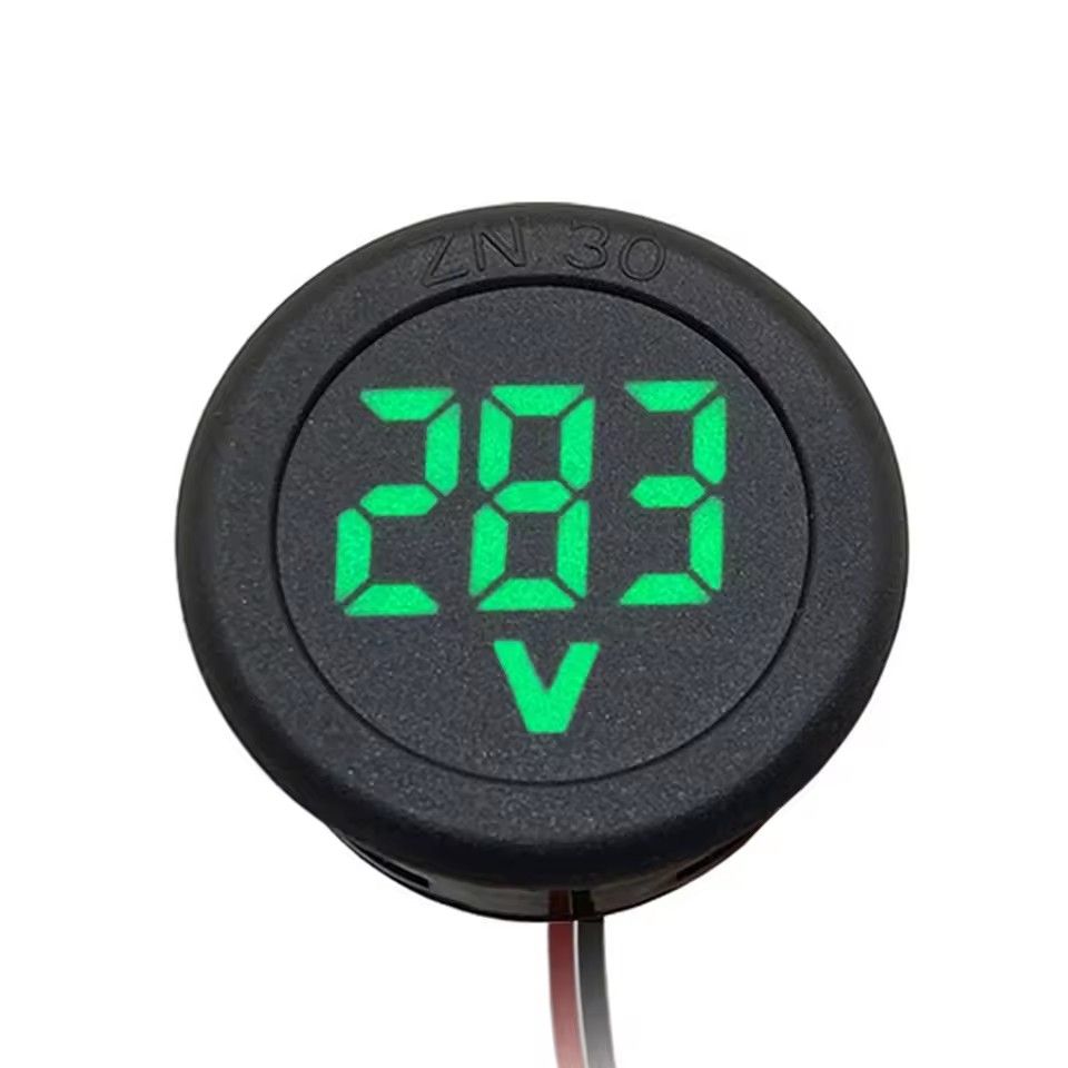 Dc 4-100v Led Digital Display Round Two-wire Voltmeter Dc Digital  Car Voltage Current Meter Volt Detector Tester Monitor Pane C-350