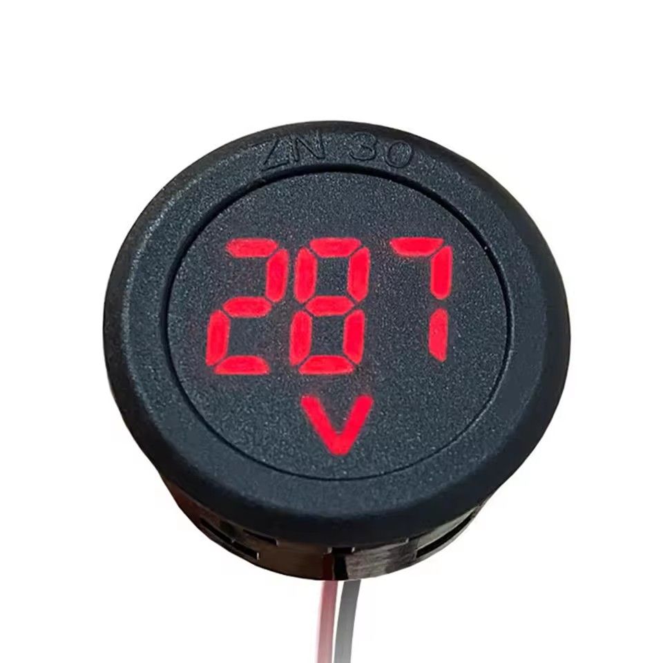 Dc 4-100v Led Digital Display Round Two-wire Voltmeter Dc Digital  Car Voltage Current Meter Volt Detector Tester Monitor Pane C-350