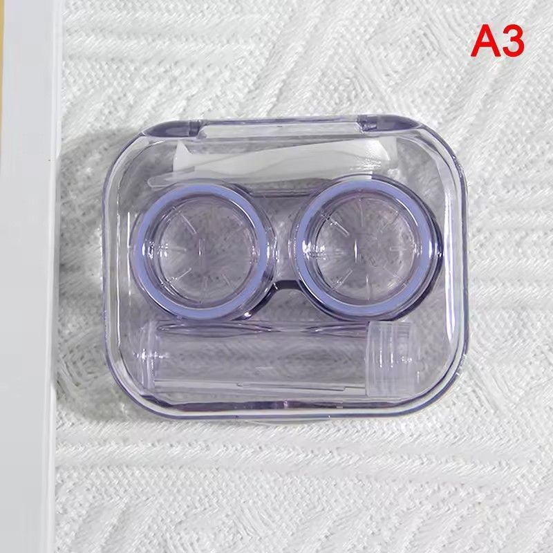 1pc Contact Lens Case, Minimalistic Pure Colour Eye Lenses Container,  Contact Lens Container Soak Storage Kit For Travel & Home C-306