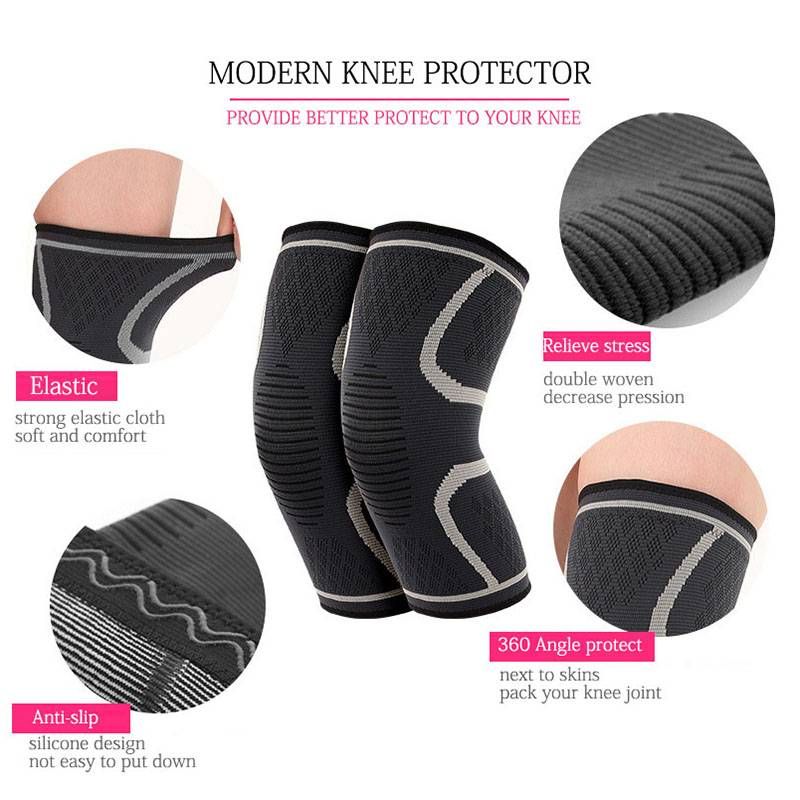 1PC Knee Protector High Elasticity Knee Support Pads Breathable Relieve Arthritis Basketball Train Gym Sports Outdoor Guard Kneepad FZ-106-4