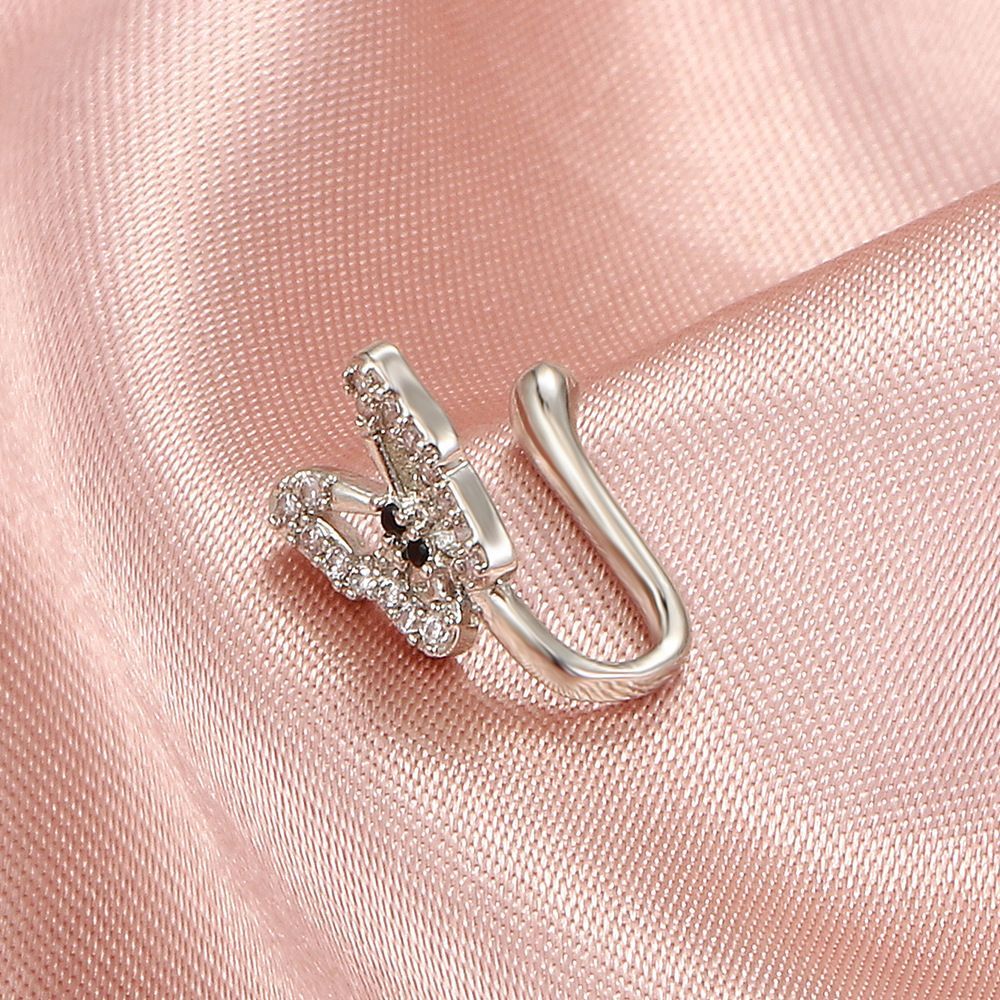 1 Piece Crystal Butterfly Fake Nose Ring Non Pierced Nose Clip Ring Indian Style Nose Cover False Septal Piercing Nose Jewelry A-1813