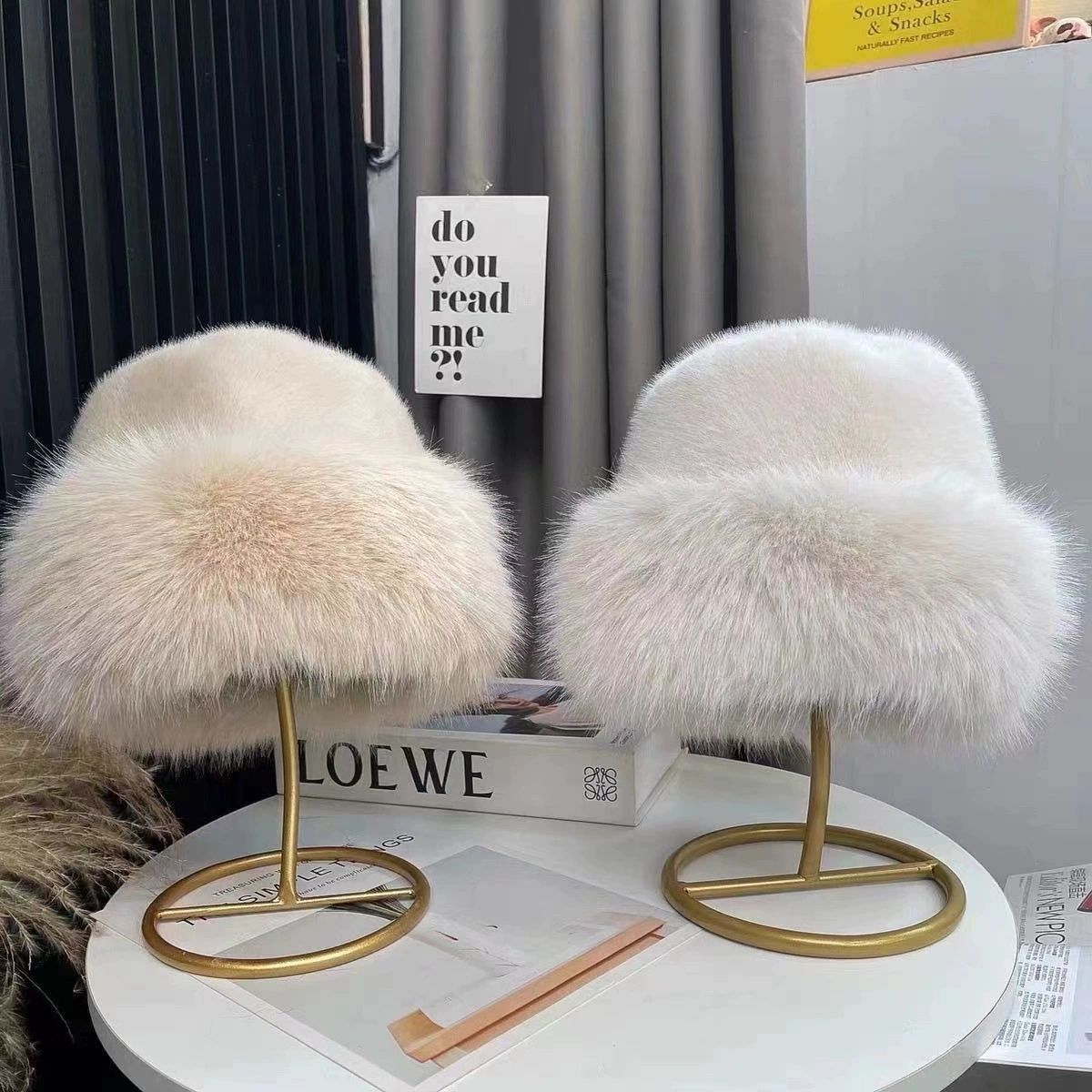 New Fluffy Fur Bucket Hat For Women Plush Fisherman Hat Warm Women's Winter Hat Thicken Cold Snowy Day Panama Cap Chrismas Gifts