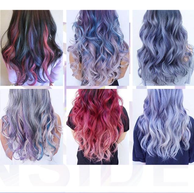 1 PC 13 Colors One-off Hairs Color Disposable Hair Coloured Mascara Beauty Tool Washable Non-toxic DIY Hair Wax Blue Grey Purple