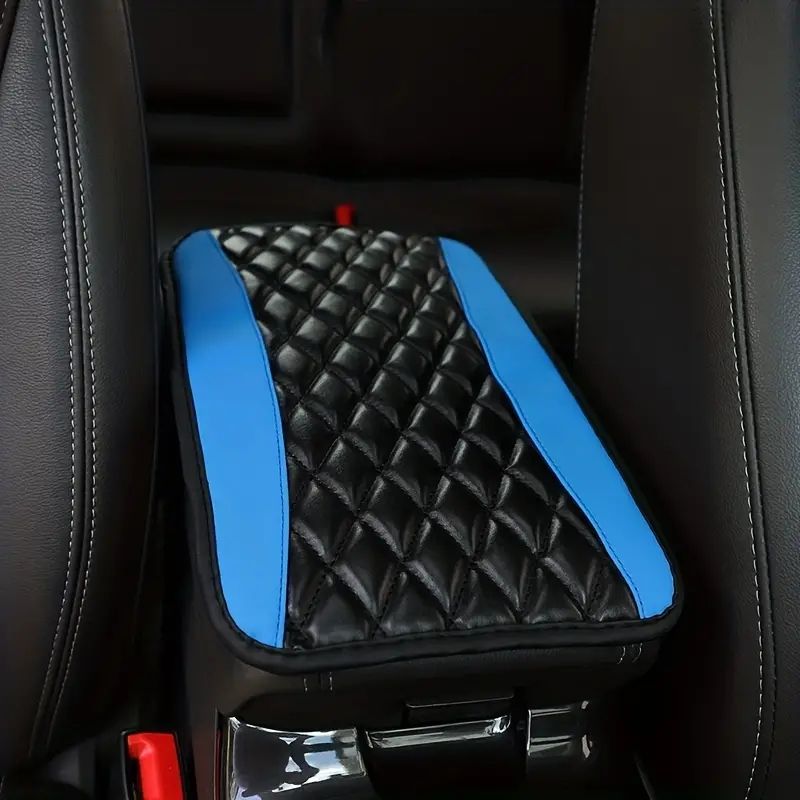 1pc Sponge And PU Leather Armrest Pad Cover Center Console Mat Car Accessories