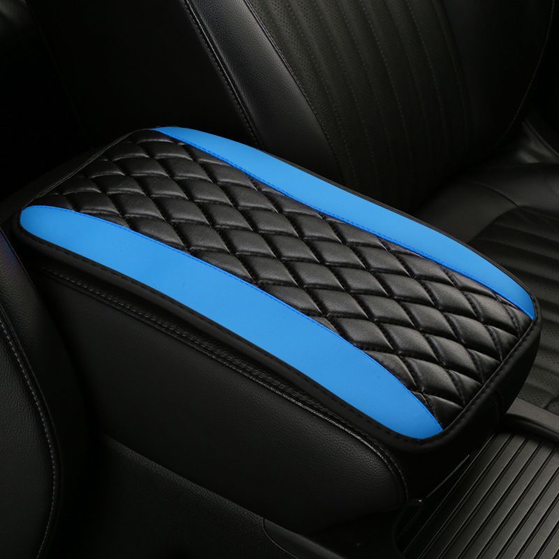 1pc Sponge And PU Leather Armrest Pad Cover Center Console Mat Car Accessories