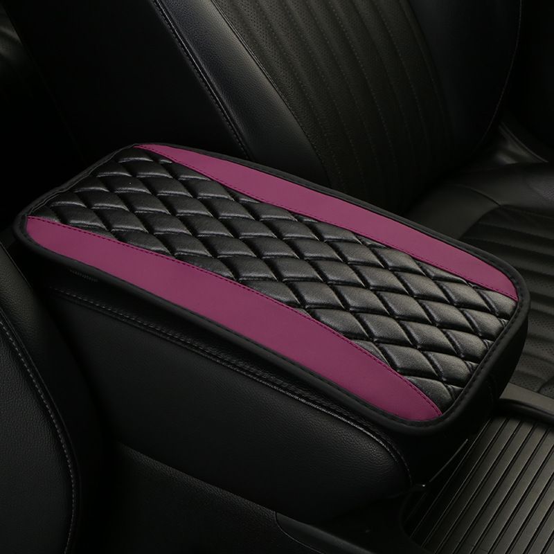 1pc Sponge And PU Leather Armrest Pad Cover Center Console Mat Car Accessories