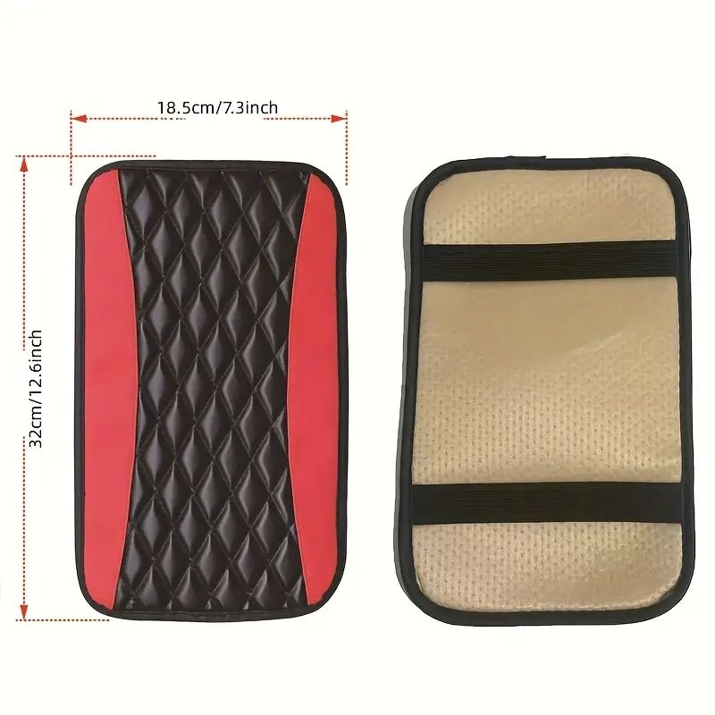 1pc Sponge And PU Leather Armrest Pad Cover Center Console Mat Car Accessories