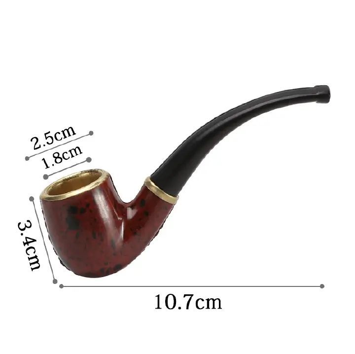 Smoking Set Ebony Pipe Handmade Brown Pipe Wood Pipe Classic Bend E-1188