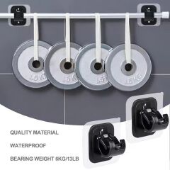 2pcs No Drill Curtain Rod Brackets Self-Adhesive Curtain Rod Holder Hook Adjustable Wall Curtain Fixed Clip Hanging Rack C-508