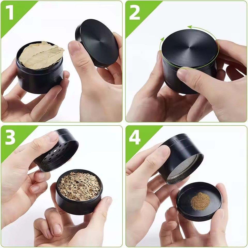 Binhurst 4 Layers Metal Spice Crusher abrader Leaves Grinder Accessories Spice crusher Grinder Detectors Tools High Quality B2-150-2