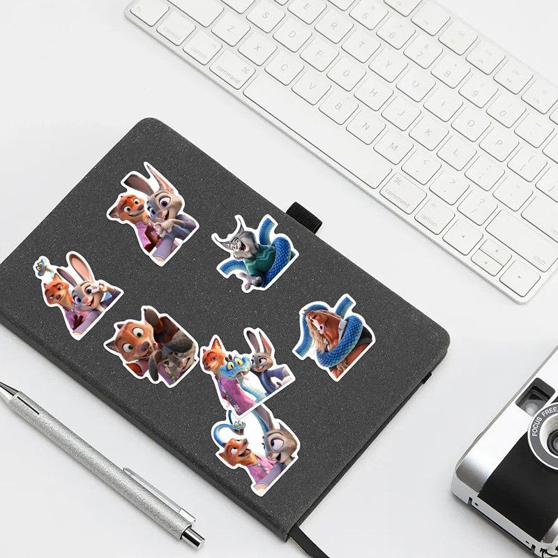 55PCS Disney Cartoon Movie Zootopia Stickers Cute Anime Graffiti Decals for Kids Toy DIY Stationery Notebook Phone Sticker