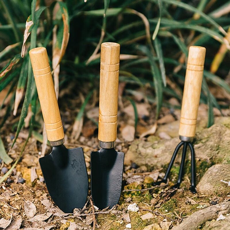 3PCS/1Set Mini Gardening Tools Set Portable Small Gardening Tool With Handles Shovel Rake Indoor Gardening Planting Flower Tools C-682