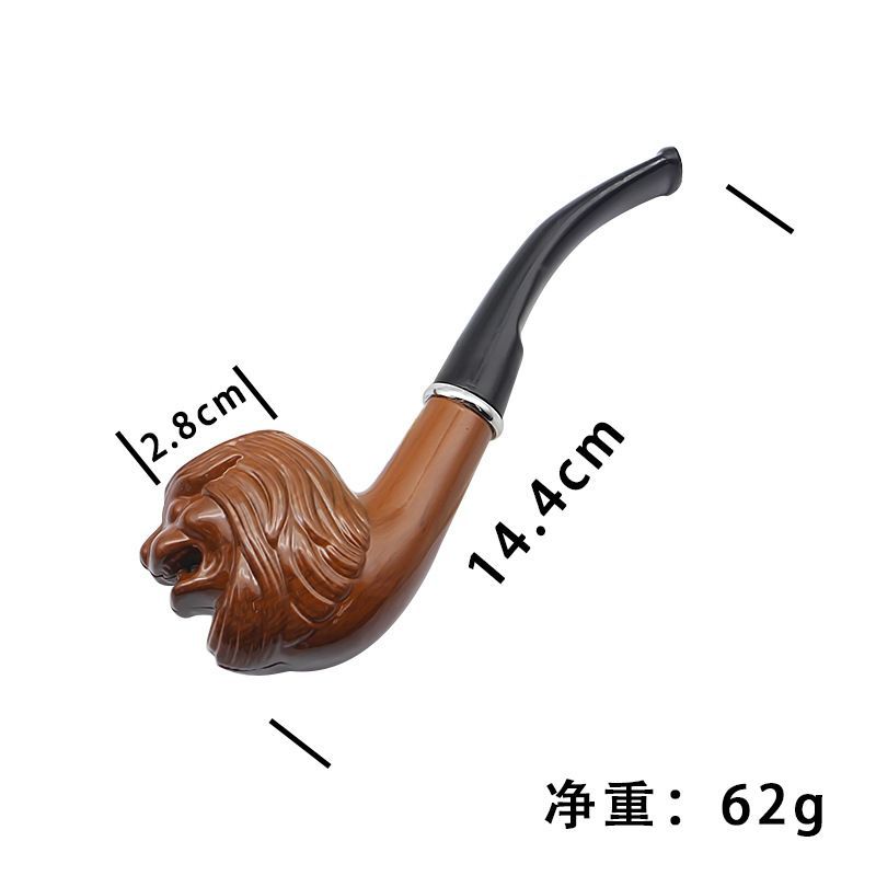 1pc Creative lion head resin tobacco pipe exquisite creation E-1081