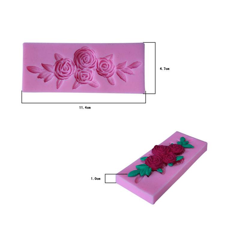 Tree Rose Flower Form Silicone Molds Cookie Cutter Cake Decorating Tools Wedding Fondant Decoration D12--3