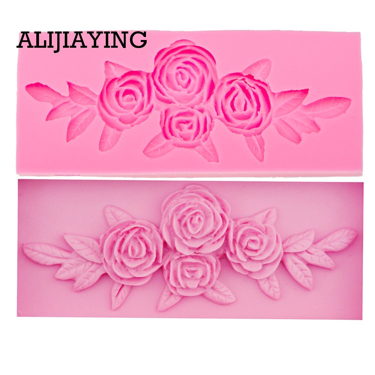 Tree Rose Flower Form Silicone Molds Cookie Cutter Cake Decorating Tools Wedding Fondant Decoration D12--3